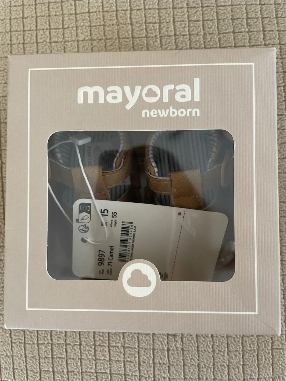 Mayoral Newborn Tan Baby Sandals NWT!